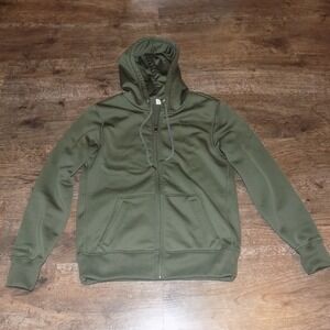 Under Armour Womens Zip Up Hoodie Green Athleisure Athletic Fit